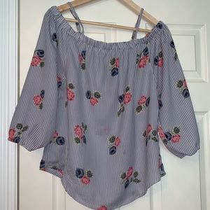 Off the Shoulder Floral Blouse